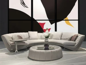 Tonino Lamborghini Casa Изогнутый кожаный диван Toledo