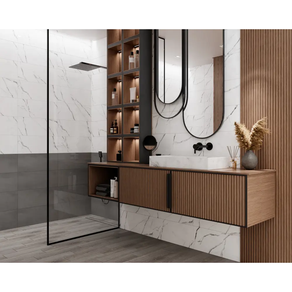 Плитка настенная Gracia Ceramica Status 01 25x60 см 1.2 м² матовая цвет серый STLM-2183871 - Вид №4