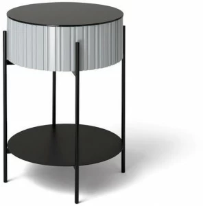 müller möbelfabrikation Высокий круглый металлический журнальный столик с местом для хранения вещей Twist