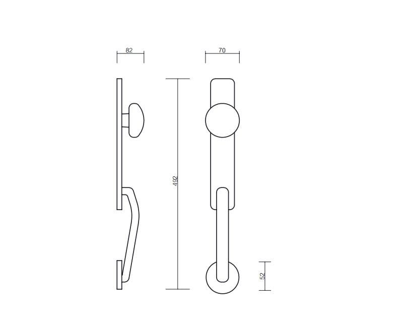 Латунная ручка входной двери на пластине Pasini Princess ARCH-00046973 - Вид №1