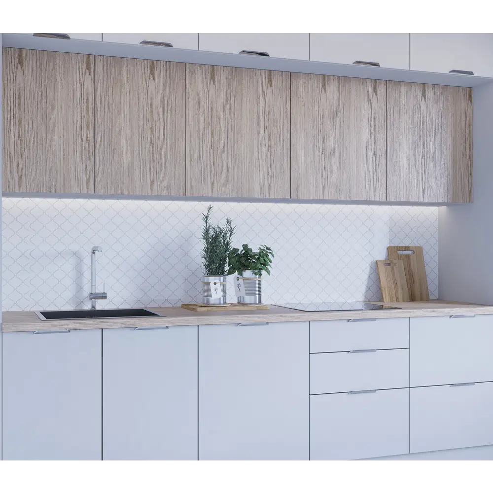 Стеновая панель Arabesque White 120x0.4x60 см АКП цвет белый 84548123 STLM-2177004 ALUMOART  - Вид №3