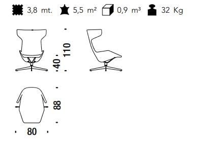 Спицевое вращающееся кресло с высокой спинкой MOROSO Take A Line For a Walk ARCH-00121326 - Вид №23