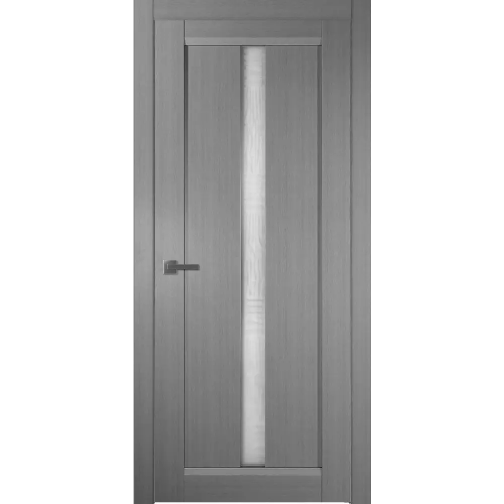 Дверь межкомнатная со стеклом Челси 60x200 см финиш бумага цвет сильвер с замком BELWOODDOORS STLM-2199336