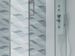 Стеклянная угловая душевая кабина с раздвижной дверью