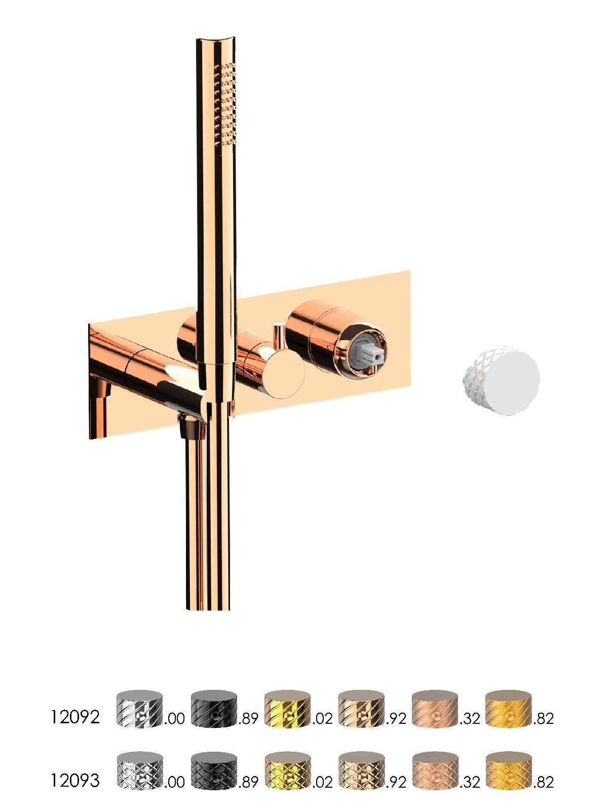 Настенный смеситель для ванны с 3 отверстиями и ручным душем Rubinetterie Frattini отдельная эстетика ARCH-00105690 - Вид №27