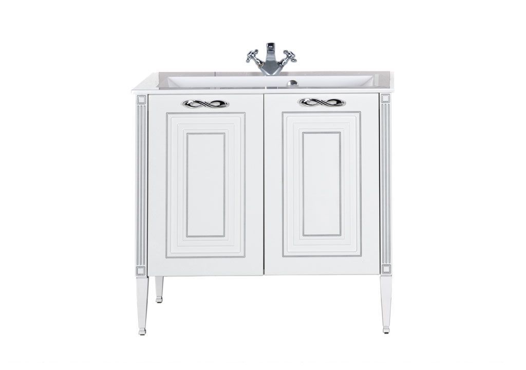 Тумба с раковиной Aquanet Паола 90 белый/серебро (литьевой мрамор) 0018176200164748 - Вид №2