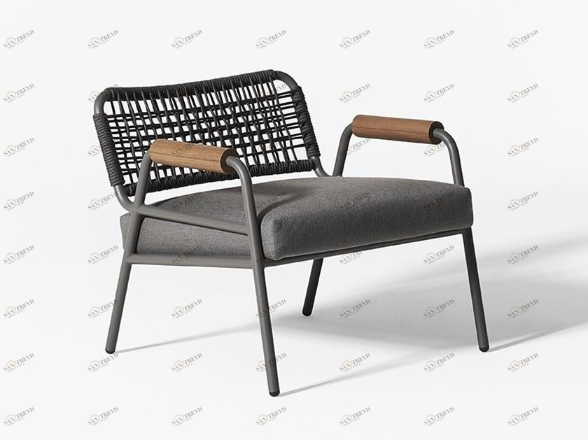 Meridiani Мягкое садовое кресло с подлокотниками Zoe wood open air sun-id-1507749