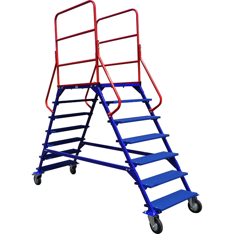 Лестница передвижная, шесть ступеней и два марша ЛР 6.2 (785х2135х2330) 160 ч. р., тормоз, поворотн Верстакофф 91-2033