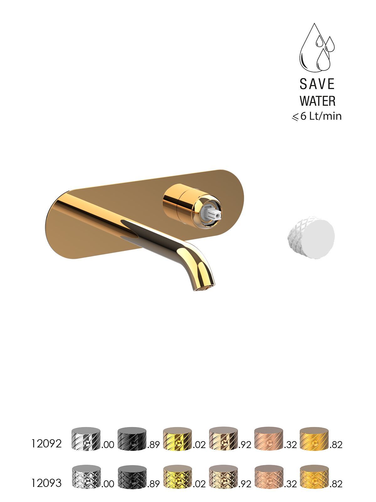 Настенный смеситель для раковины с ограничителем расхода Rubinetterie Frattini Pepe XLS ARCH-00147857 - Вид №8