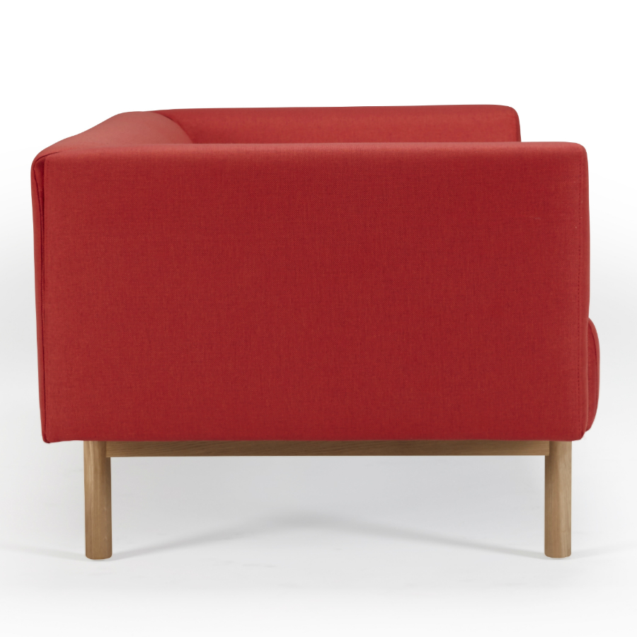 Диван-софа двухместный с мягкими подлокотниками Ebeltoft, лакированный дуб, красный Kragelund 21002202247 - Вид №2