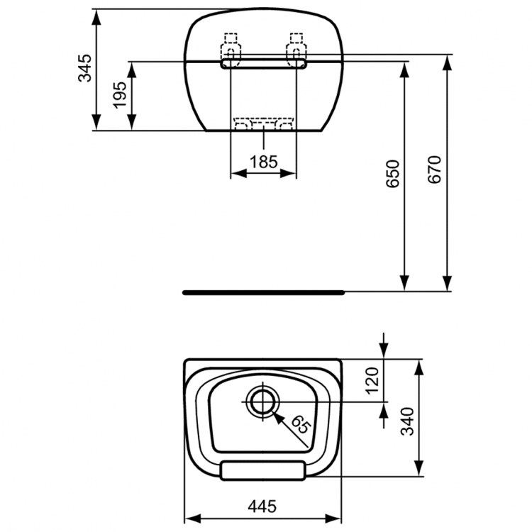 R6378AA Решетка съемная стальная хромированная для мойки Ideal Standard DOURO  - Вид №2