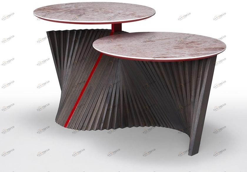 Natisa Двойной керамический журнальный столик Wave sun-id-1474562