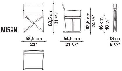 B&B Italia Outdoor Складной брезентовый садовый стул с подлокотниками Mirto outdoor sun-id-1443145 - Вид №4