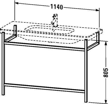 DS989407777 Мебельные аксессуары - полотенцедержатель DuraStyle #DS9894 1140 x 440 мм Черный орех, цельный Duravit - Вид №1