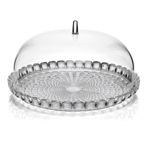19950192 Блюдо сервировочное с крышкой tiffany, D30 см, серое Guzzini