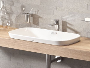 Керамическая раковина с полукруглой прямоугольной раковиной