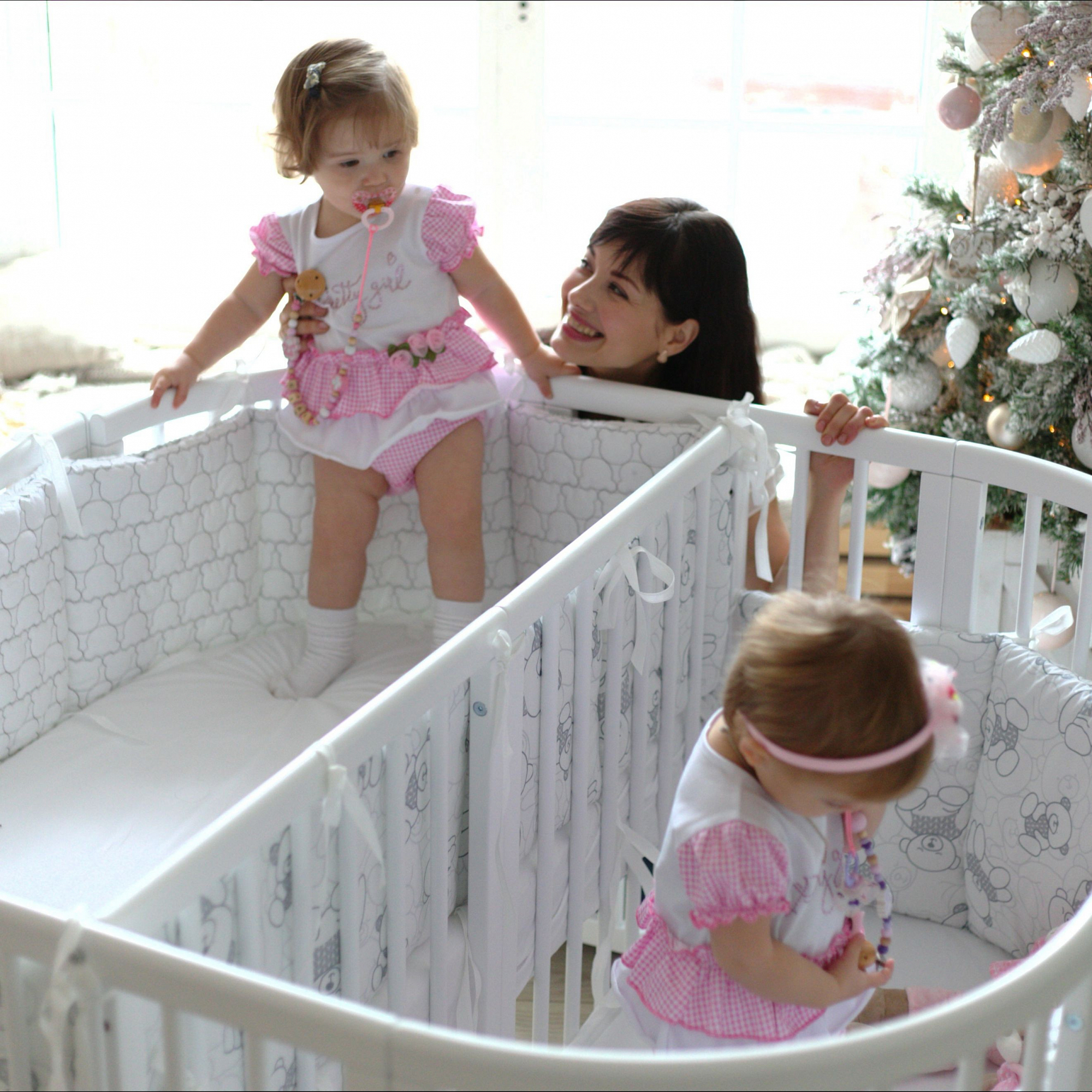 Манеж двухместная кроватка PlayPen 3 в 1 (без матрасов) 125 х 125 см COMFORTBABY  00-3949428 Разноцветный;белый Santreyd  - Вид №11