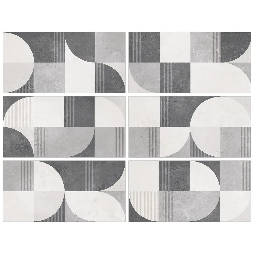 Настенная плитка Нефрит-Керамика Флисс в серых тонах 40x20 см 89232610 STLM-0947401 - Вид №2