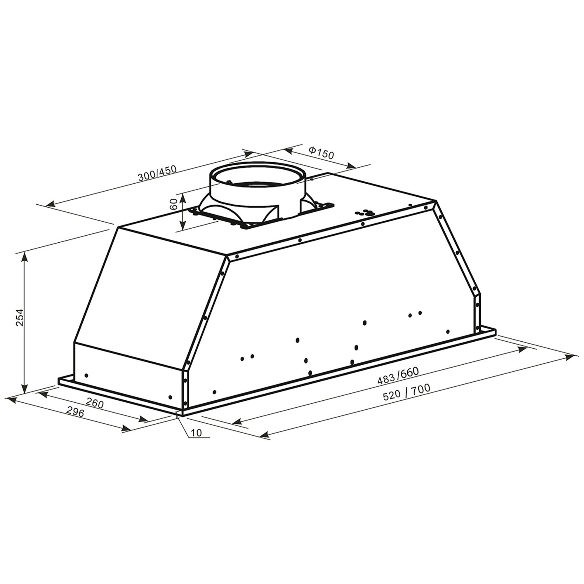 9136705 Вытяжка полновстраиваемая Оasis UM-52W белый OASIS STDN-0045997 - Вид №7