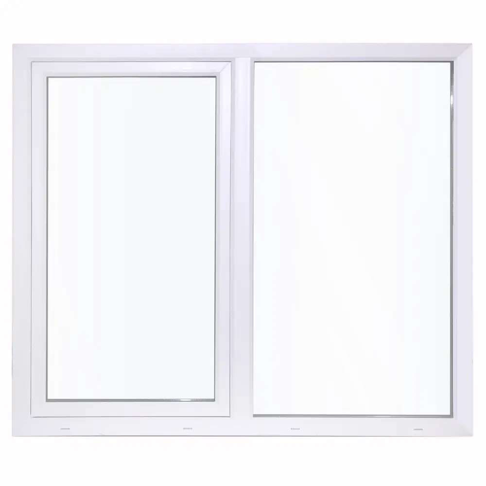 Пластиковое окно ПВХ Deceuninck двустворчатое 1440x1450 мм (ВхШ) однокамерный стеклопакет белый (с двух сторон) STLM-2189720 - Вид №4
