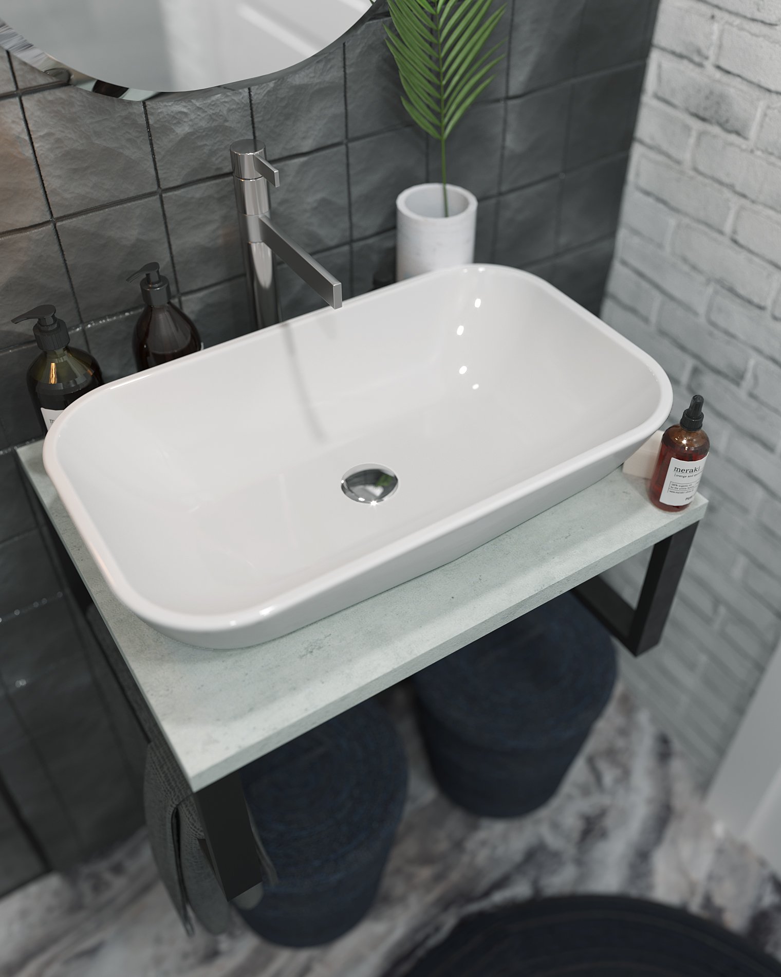 Столешница GRUNGE LOFT 60 Бетон светлый 1 Marka Ц0000001586 - Вид №1