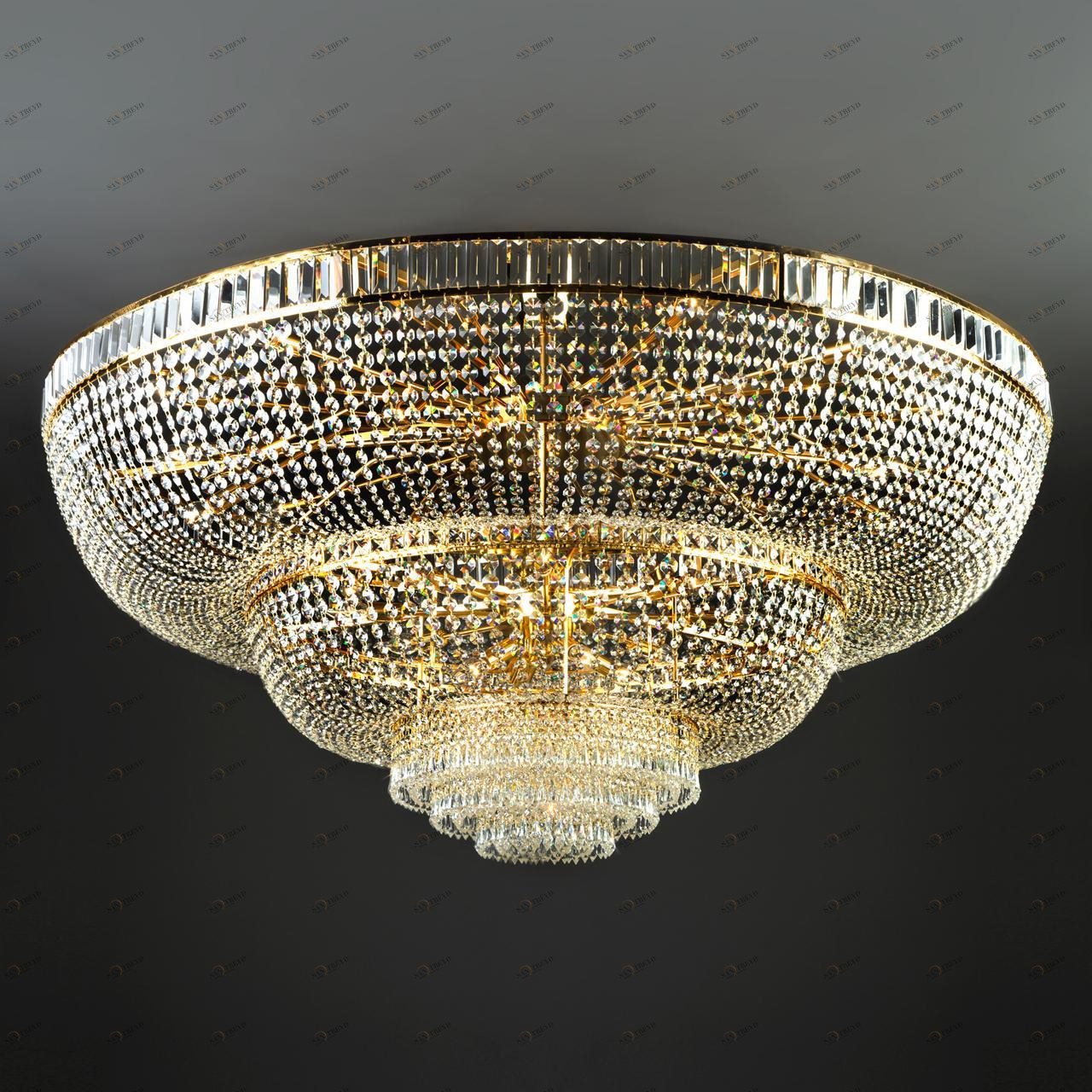 Люстра хрустальная потолочная золото Bogates Solara 360 Strotskis 360 BOGATES ДИЗАЙНЕРСКИЕ, SOLARA 00-3888660 Золото;прозрачный 