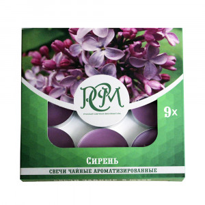 1300916 Свеча чайная 100 г 9 шт. Сирень РСМ