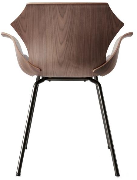 BassamFellows Стул из стали и дерева с подлокотниками Petal Cb-290m - Вид №4