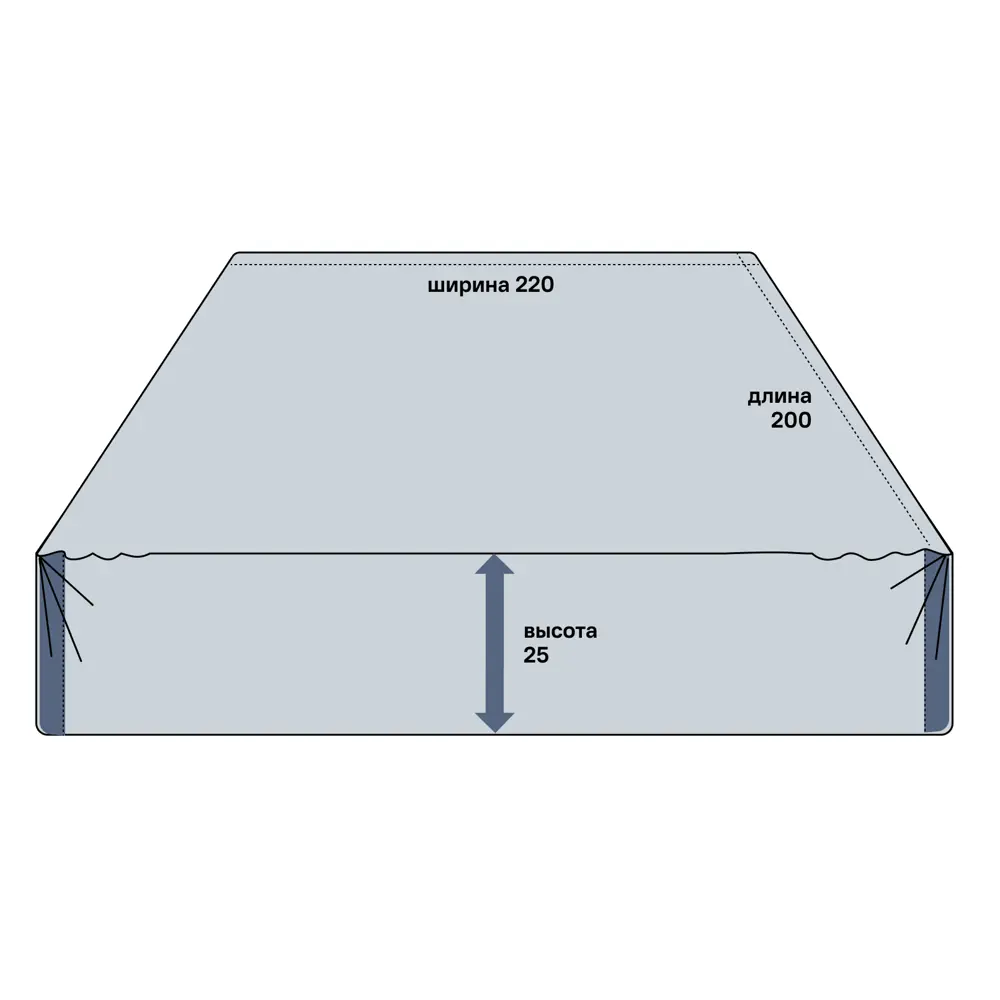 Простыня Inspire с резинкой 200x220 см сатин сине-зеленый 86331420 STLM-0067861 - Вид №1