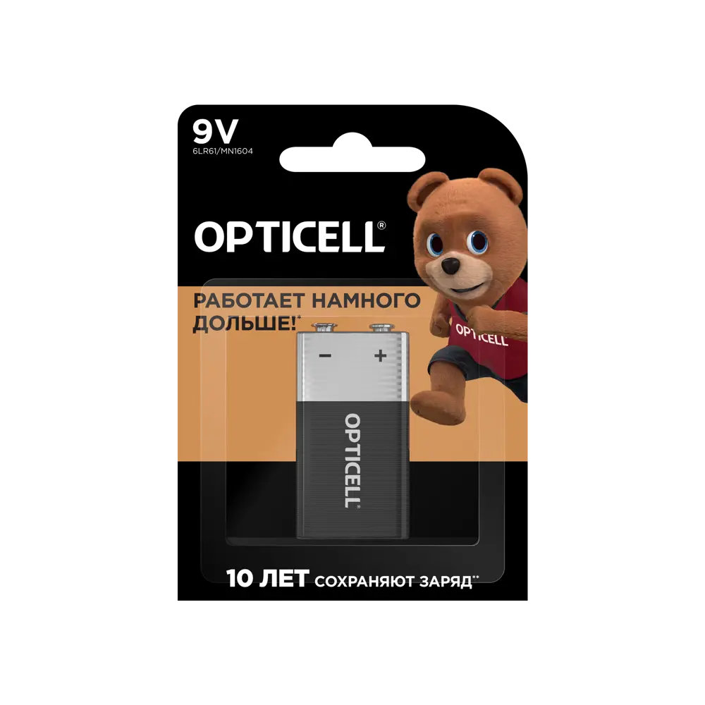 Батарейка Opticell Basic алкалиновая 6LR61 крона 1 шт. 89361718 STLM-2187989 