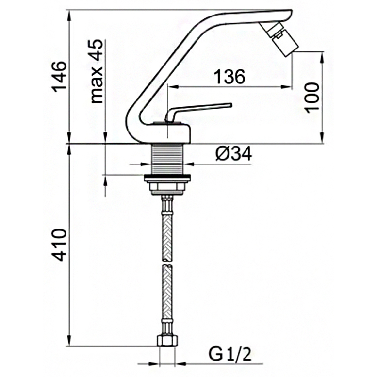 WO840102564 Смеситель для биде Webert Wolo  - Вид №1