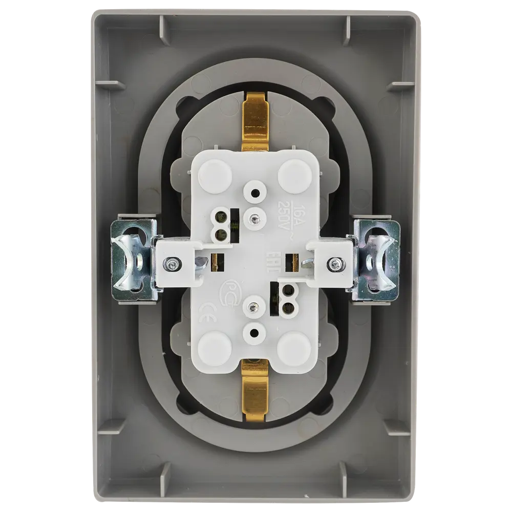 Розетка двойная встраиваемая Onekey Florence с заземлением, цвет серый ONEKEYELECTRO STLM-2151769 - Вид №2