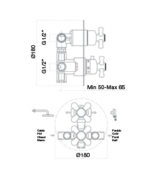 OT970902065 Смеситель для ванны ,бронза Webert #VALUE!  - Вид №1