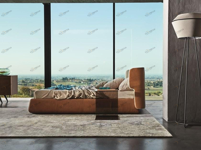 Ditre Italia Кровать двуспальная в коже с мягким изголовьем Claire sun-id-1415632