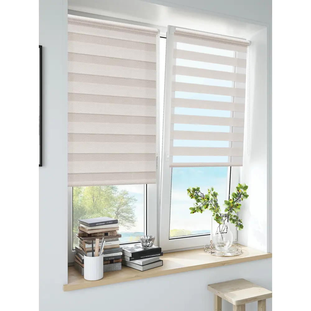 MIAMOZA Рулонная штора день-ночь Liza бежевая 50x160 см 89224847 STLM-1576437 - Вид №2