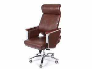 Arrediorg.it® Регулируемое по высоте кресло руководителя из экокожи на колесиках