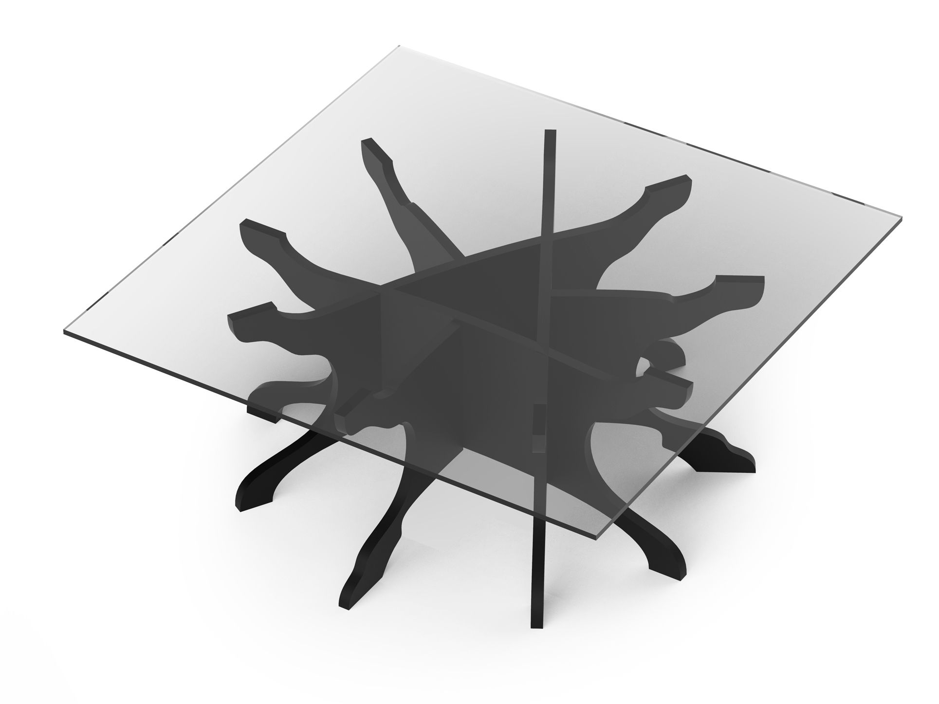 Березовый квадратный низкий журнальный столик ALBEDO ARCH-00102427 - Вид №1