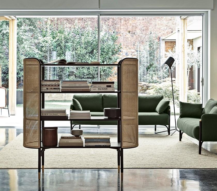 Wiener GTV Design Открытый книжный шкаф из бука и венской соломы Mos sun-id-1387942 - Вид №4