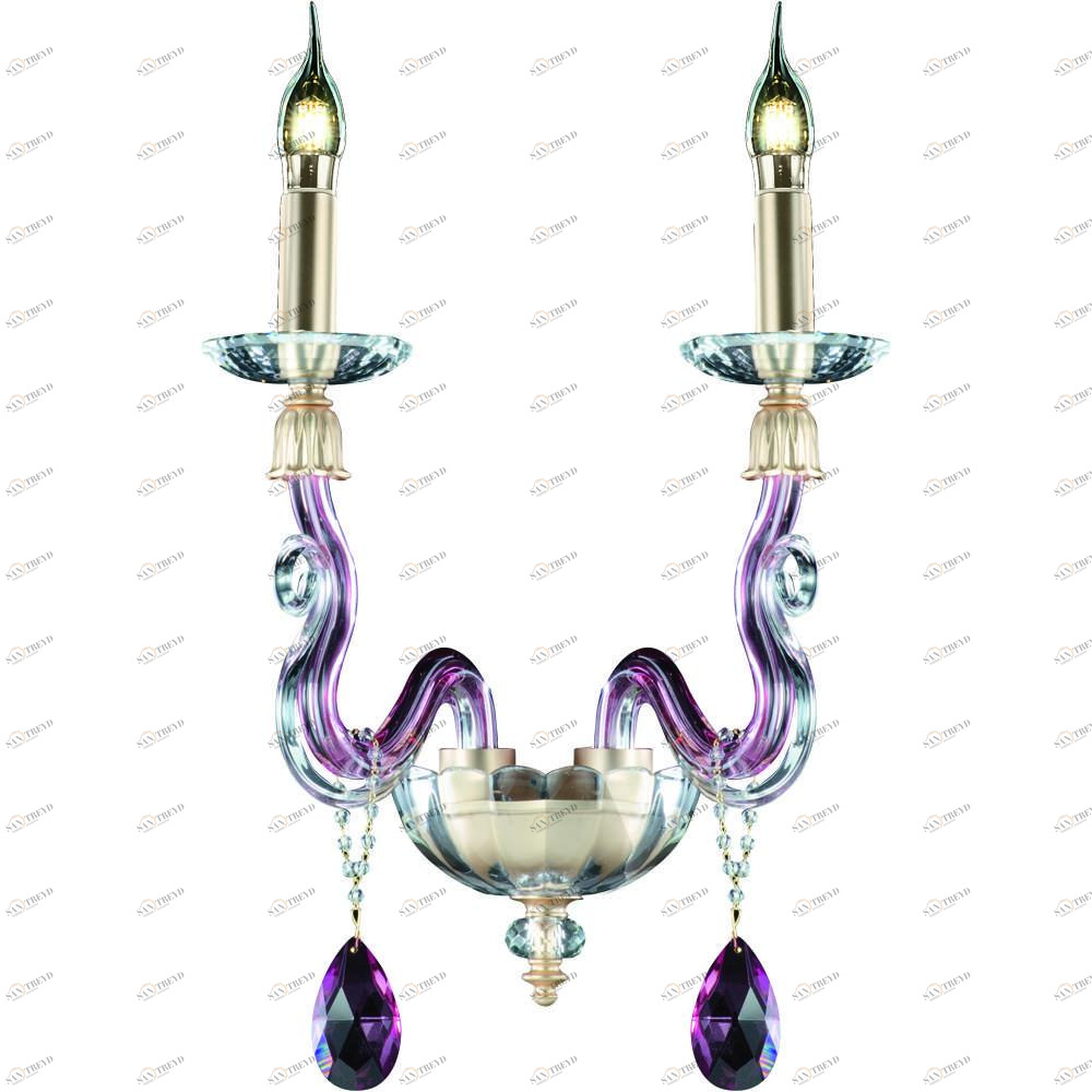 Бра Divinare Carl 5124/14 AP-2 DIVINARE СВЕЧА 077571 Прозрачный;розовый 