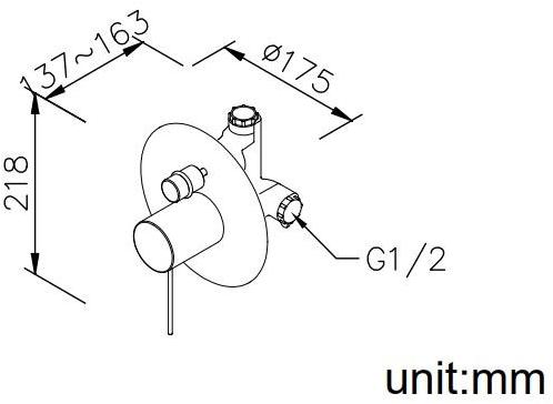 JUSTIME Смеситель для душа с переключателем Lucky 7 6777-xw-80ma - Вид №2