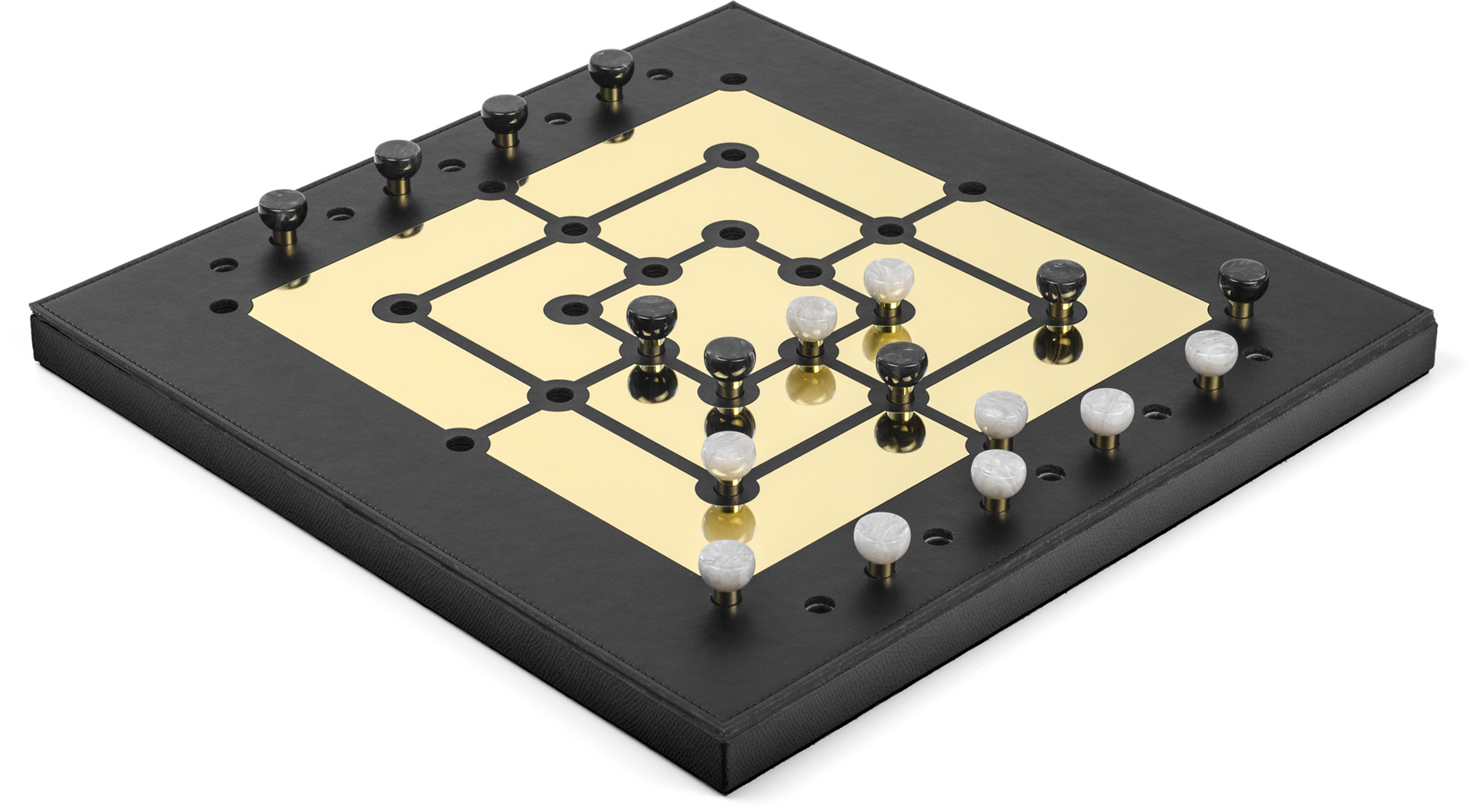 Набор игр Mill Gold - 39X39XH2,5 см / зернистая кожа_серо-коричневый