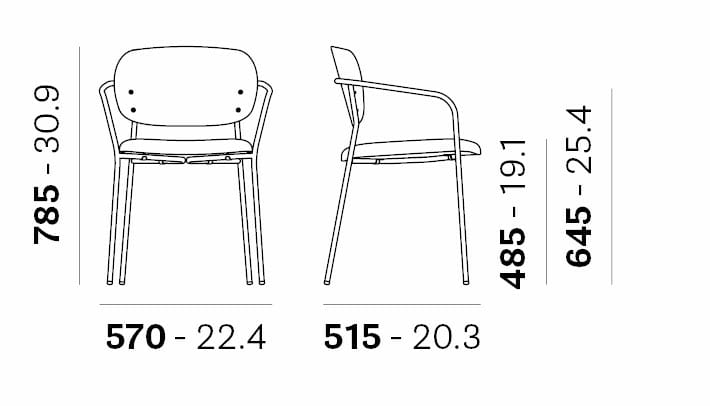 Штабелируемый стул с подлокотниками Pedrali ARCH-00027833 - Вид №9
