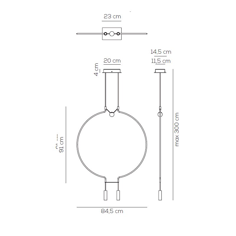 Светильник подвесной 91х84,5 см черный с золотом Liaison M2 SPLIAIM2NEOOLED AXO LIGHT ДИЗАЙНЕРСКИЕ 00-3882252 Золото;прозрачный  - Вид №2
