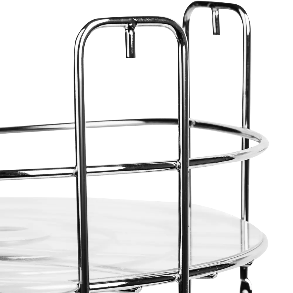 Полка для ванной Lemer Round трехъярусная угловая 22x22x50 см, металл, цвет хром STLM-2137693 - Вид №3