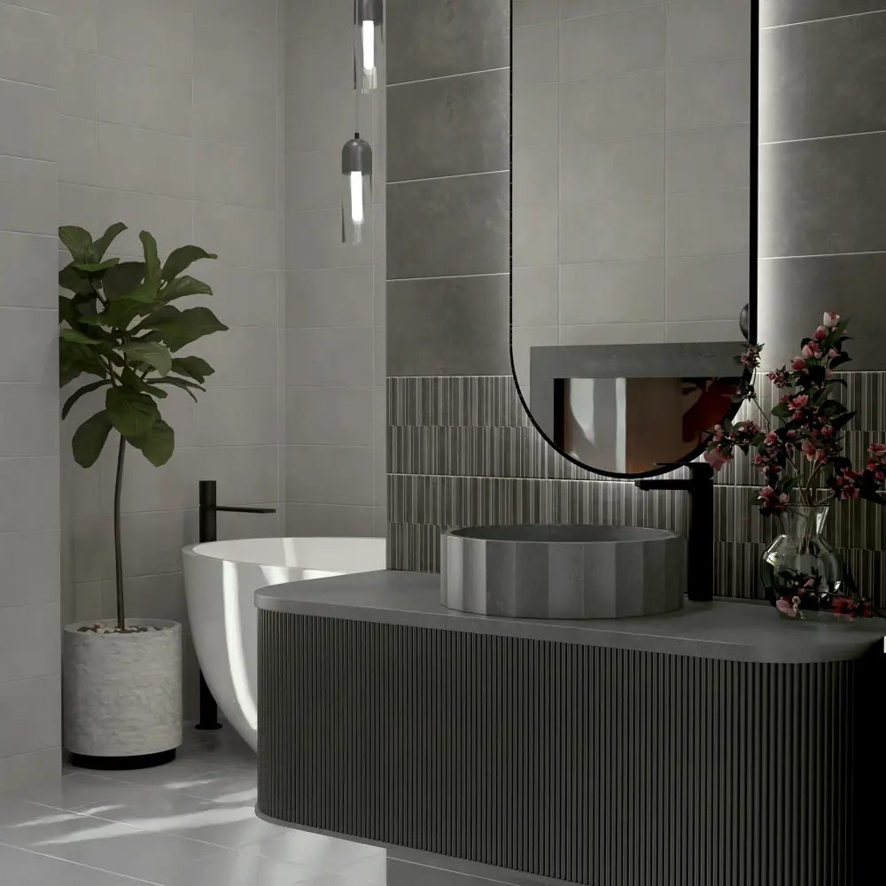 Настенная плитка KREAFORTA Mersey Concrete с эффектом бетона 20×40 см 89405698 STLM-1575620 - Вид №6