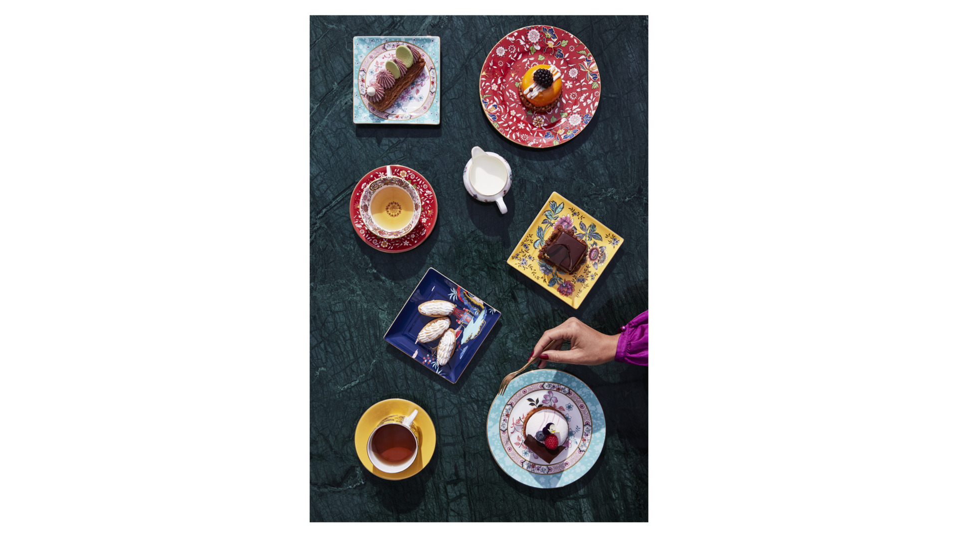 10671656 Wedgwood Набор из чайника, сахарницы и молочника Wedgwood Вандерласт Пагода Фарфор костяной  - Вид №1