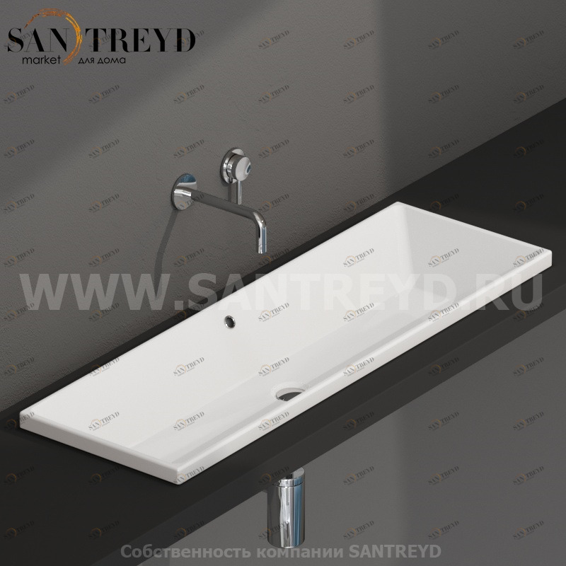 FO105BI Накладная раковина под столешницу  прямоугольная Ceramica Globo 