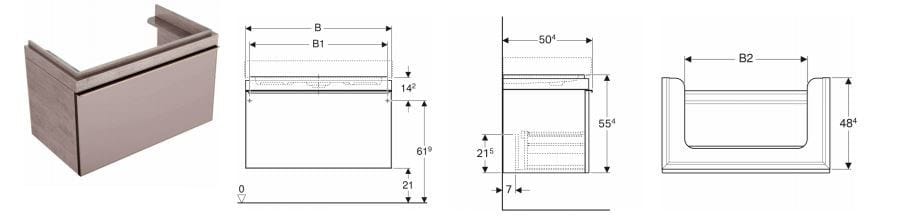 Подвесной умывальник с ящиками Geberit Citterio ARCH-00036092 - Вид №7