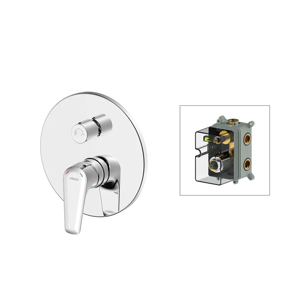 Встраиваемый смеситель MILARDO Dale для душа со скрытым монтажом 89349212 STLM-1326528 - Вид №1