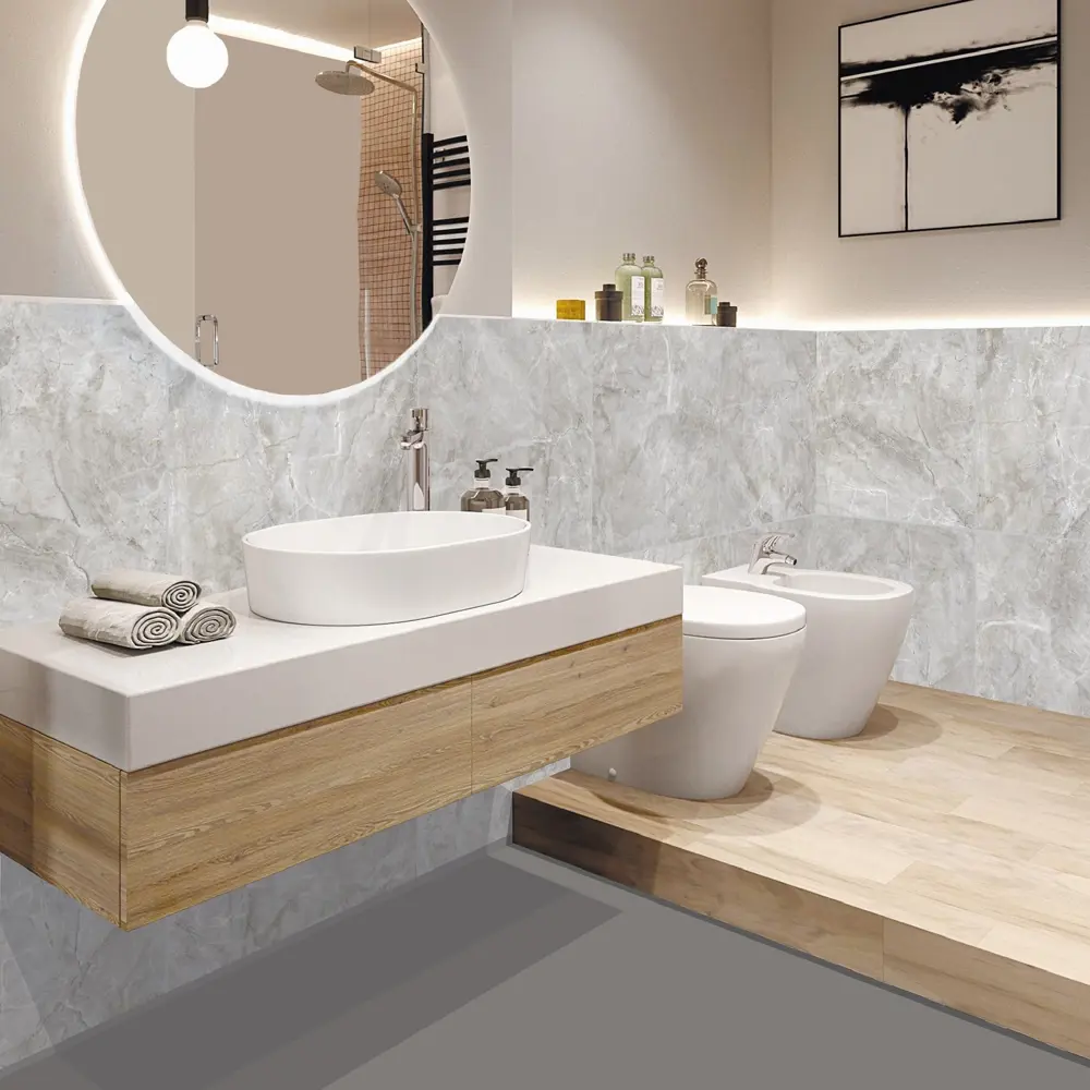 Керамогранит AXIMA Lion 60×60 - элегантная имитация камня в светло-сером цвете 89417440 STLM-1563789